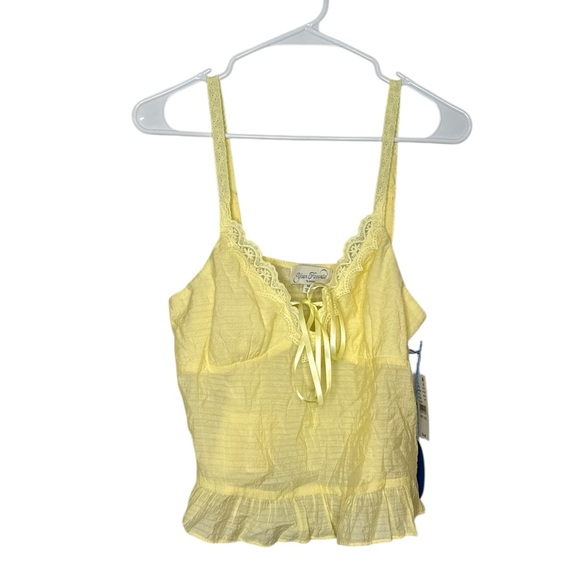 Your Favorite By Pacsun Yellow Summer Lace Ruffle Tank NWT Size Medium - Picture 1 of 6